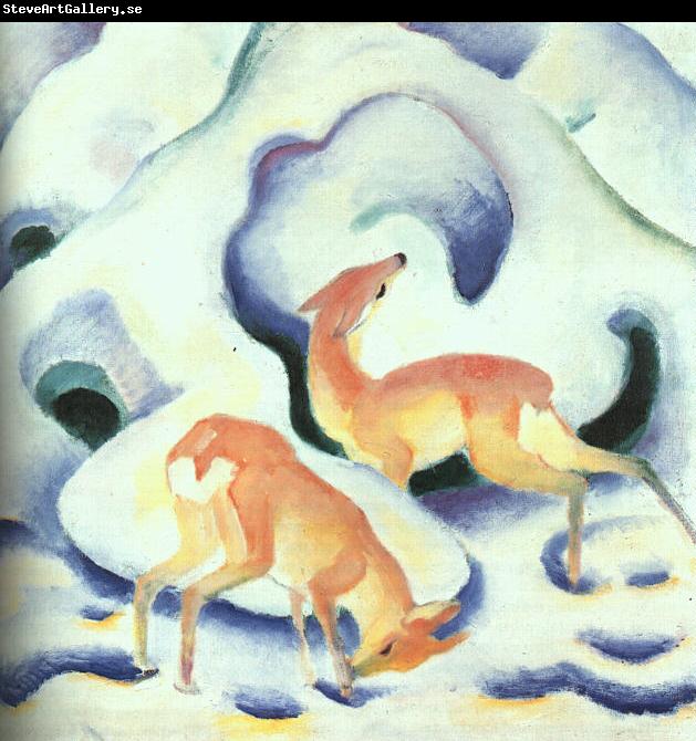 Franz Marc Deer in the Snow